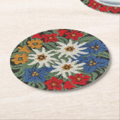 Edelweiss Schweizer Blume Runder Pappuntersetzer (Angewinkelt)