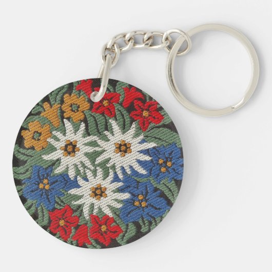 Edelweiss Schweizer Blume Schlüsselanhänger (Rückseite)