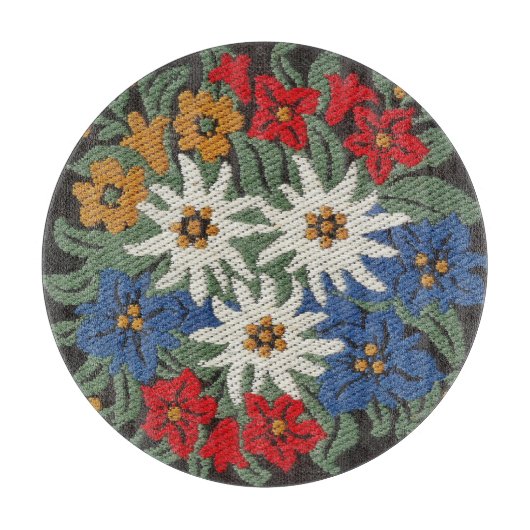 Edelweiss Schweizer Blume Schneidebrett (Vorderseite)