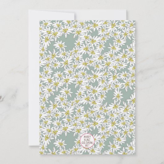 Edelweiss Sound of Music Brautparty Sage Green Einladung (Rückseite)