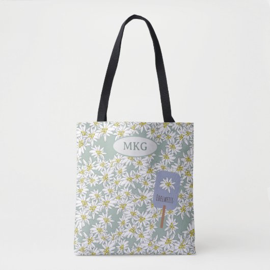 Edelweiss Sound of Music Elegant HandIllustriert Tasche (Vorderseite)