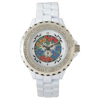 Edelweiss Swiss Alpine Flower Armbanduhr