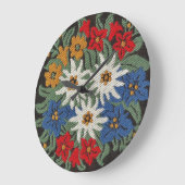 Edelweiss Swiss Alpine Flower Große Wanduhr (Winkel)