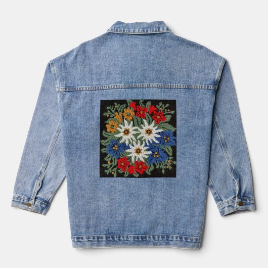 Edelweiss Swiss Alpine Flower Jeansjacke (Rückseite)