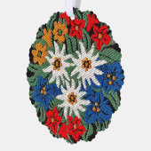 Edelweiss Swiss Alpine Flower Ornament Karte (Links)