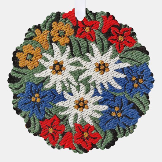 Edelweiss Swiss Alpine Flower Ornament Karte (Vorderseite)