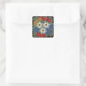 Edelweiss Swiss Alpine Flower Quadratischer Aufkleber (Tasche)