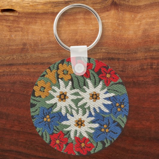 Edelweiss Swiss Alpine Flower Schlüsselanhänger (Vorderseite)