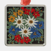 Edelweiss Swiss Alpine Flower Silbernes Ornament (Vorne)