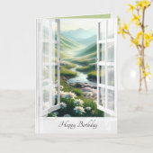 Edelweiss Swiss Alps Window Geburtstag Karte (Gelbe Blume)