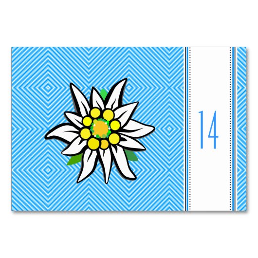 Edelweiss Tischkarten Tischnummer (Rückseite)