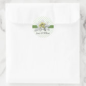 Edelweiss und Polka Dots Wedding Umschlag Aufklebe Runder Aufkleber (Tasche)