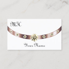 Edelweiß und Rose Gold mit Monogramm Luxus Visitenkarte