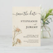Edelweiss Vintag florale Save the Date Einladung (Stehend Vorderseite)