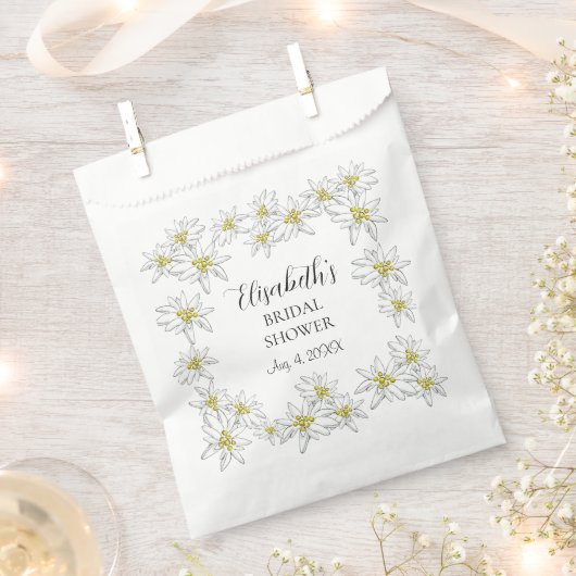 Edelweiss-Wildblume-Cotattcore-Brautparty Geschenktütchen (Ausgeschnitten)