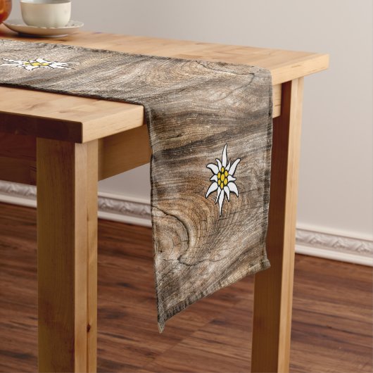 Edelweiss Wood Table Runner Kurzer Tischläufer (Beispiel)