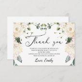 Edelweißes, blumenweißes Hydrangea-Brautparty Dankeskarte (Vorne/Hinten)