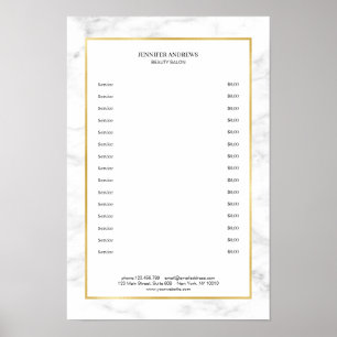 Edelweißes Marmor Gold Preisliste Poster