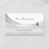 Edelweißsilber mit Logo und Diamant dekoriert Visitenkarte (Vorderseite)