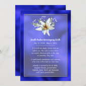 Edelwiess European Style Death Announcement Card Ankündigung (Vorne/Hinten)