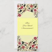 EDEN Blume und Vögel Schwarz-Gelb-Blüte Ankündigung (Rückseite)