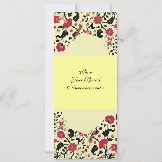 EDEN Blume und Vögel Schwarz-Gelb-Blüte Ankündigung (Rückseite)