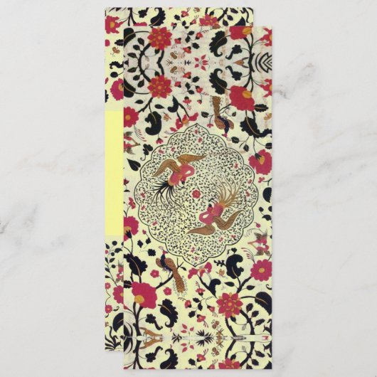 EDEN Blume und Vögel Schwarz-Gelb-Blüte Ankündigung (Vorne/Hinten)