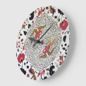 EDEN/ELEGANTE SCHWARZ-WEISSE BLUME UND VÖGEL IN RO GROßE WANDUHR (Winkel)