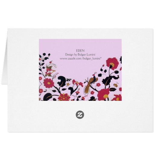 EDEN,ELEGANTE SCHWARZ-WEISSE BLUME, VÖGEL (Rückseite Horizontal)