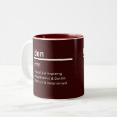 Eden Girl Name Definition Personalized Zweifarbige Tasse (Vorderseite Links)