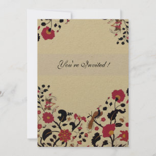 EDEN, Hochzeit Liebesvögel, rote schwarze Blumen,  Einladung