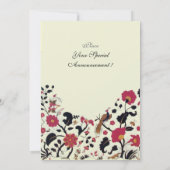 EDEN, Hochzeitsliebvögel, Schwarz-Rot-Blume, Silbe Einladung (Rückseite)