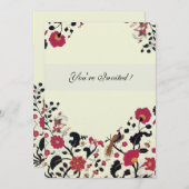 EDEN, Hochzeitsliebvögel, Schwarz-Rot-Blume, Silbe Einladung (Vorne/Hinten)