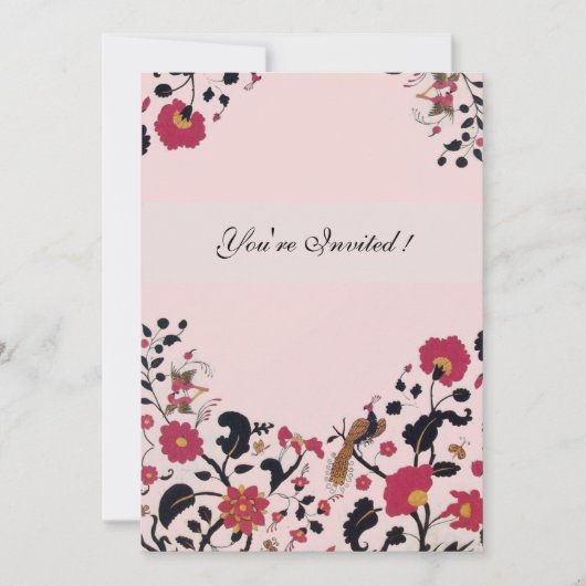 EDEN, schwarz, weiß, rot, rosa Einladung (Vorderseite)