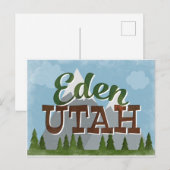 Eden Utah Fun Retro Snowy Mountains Postkarte (Vorne/Hinten)