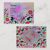 EDEN / WHIMSICAL GARDEN LILA GOLD GLITZERN VISITENKARTE (Vorne/Hinten)