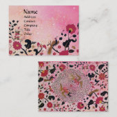EDEN / WHIMSICAL GARDEN ,PINK GOLD GLITZERN VISITENKARTE (Vorne/Hinten)