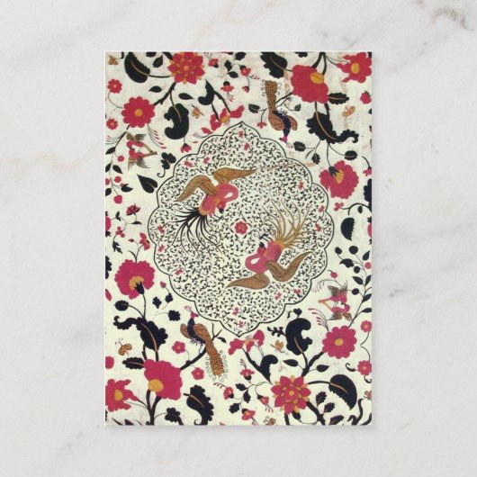 EDEN / WHIMSICAL GARDEN Rote Schwarz-weiße Blume Visitenkarte (Rückseite)