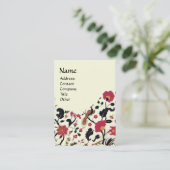 EDEN / WHIMSICAL GARDEN Rote Schwarz-weiße Blume Visitenkarte (Stehend Vorderseite)