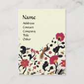 EDEN / WHIMSICAL GARDEN Rote Schwarz-weiße Blume Visitenkarte (Vorderseite)