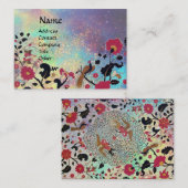 EDEN/Whimsical Magic Garden in Blue Gold Glitzern Visitenkarte (Vorne/Hinten)