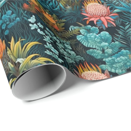 Edens Geheimgartenmuster Geschenkpapier (Rolleneckpunkt)