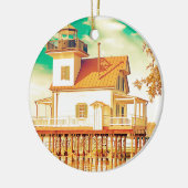 Edenton NC Lighthouse Keramikornament (Links)