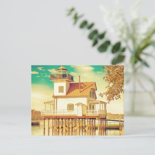 Edenton NC Lighthouse Postkarte (Stehend Vorderseite)