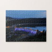 Edersee beleucht ete Staumauer am abend Puzzle (Horizontal)