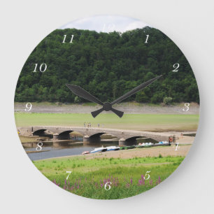 Edersee Brücke von Asel Große Wanduhr