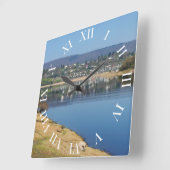 Edersee Bucht bei Bringhausen Quadratische Wanduhr (Winkel)