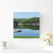 Edersee Bucht bei Scheid Quadratische Wanduhr (Zuhause)