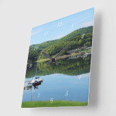 Edersee Bucht bei Scheid Quadratische Wanduhr (Winkel)