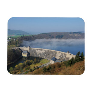 Edersee Staumauer mit Nebel Magnet